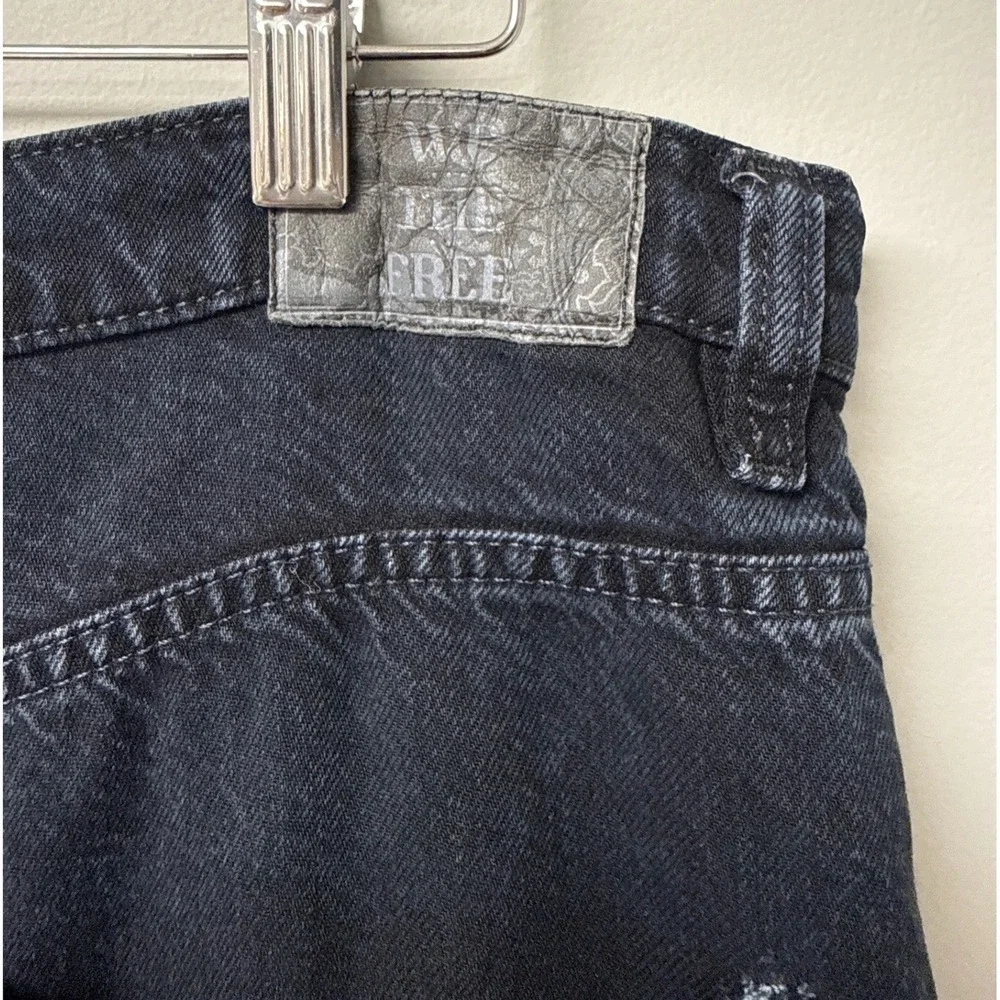 We The Free Old West Slouchy High Rise Wide Leg Jeans Womens 33 Blue Black Boho
